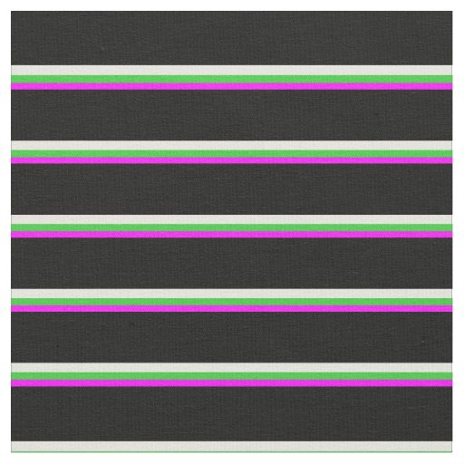 Fuchsia, Lime Green, Beige & Black Lines Pattern Fabric