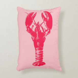 Fuchsia Lobster on Light Pink Accent Pillow