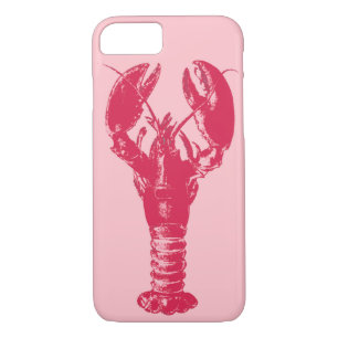 Fuchsia Lobster on Light Pink iPhone 8/7 Case