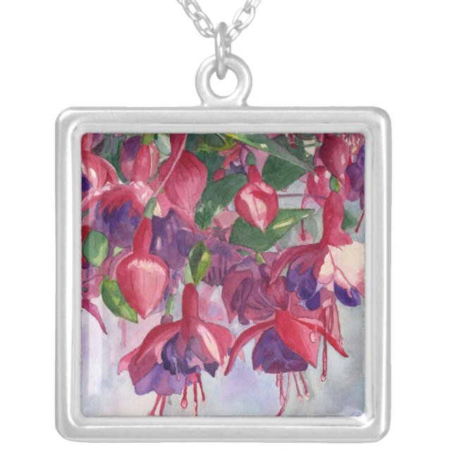 Fuchsia Lore Silver Plated Necklace (Front)