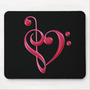 Fuchsia Love Musical Notes Mousepad