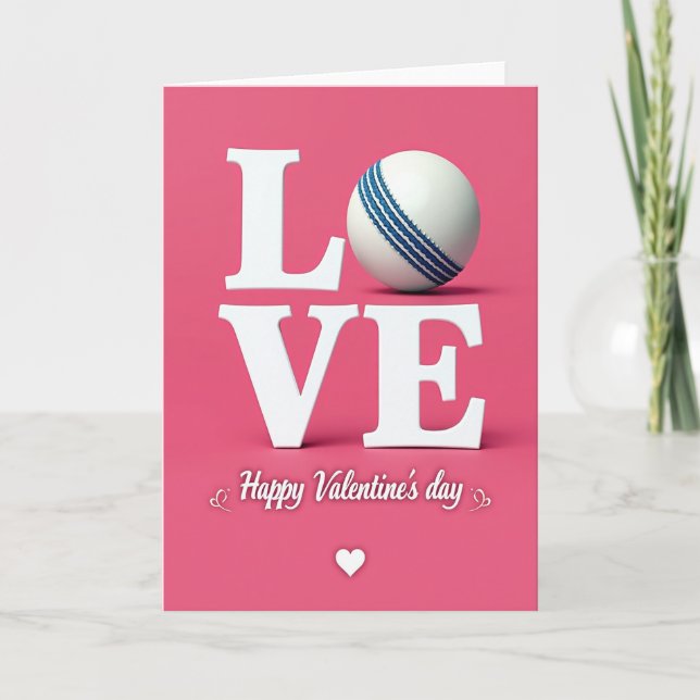 Fuchsia Love Sport Valentines Card (Front)