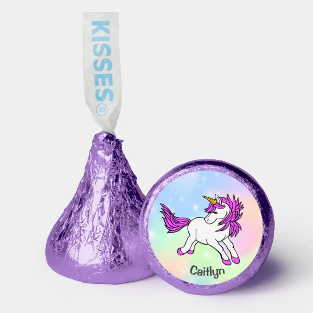 Fuchsia-Maned Unicorn Design Hershey Kisses Hershey®'s Kisses® (Front)