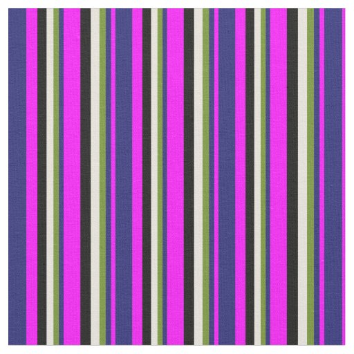 Fuchsia, Midnight Blue, Green, Beige, and Black Fabric