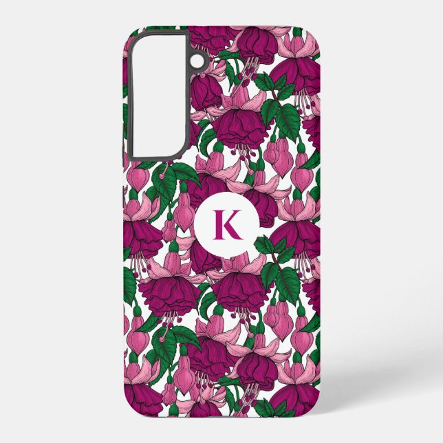 Fuchsia monogram samsung galaxy case (Back)