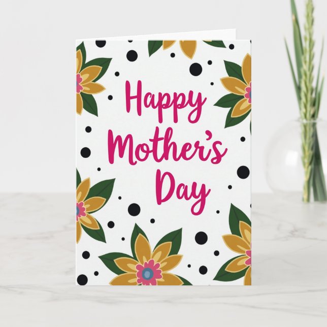 Fuchsia Mothers Day Message Card (Front)