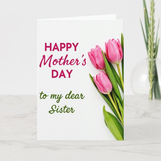 Fuchsia Mothers Day Sister Card (Front)
