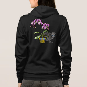 Fuchsia Orchid and Kitty Hoodie
