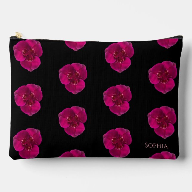 Fuchsia Orchids Accessory Pouch (Front)