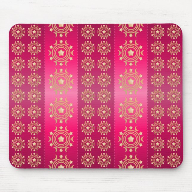Fuchsia Oriental Mandala Pattern Mouse Pad (Front)