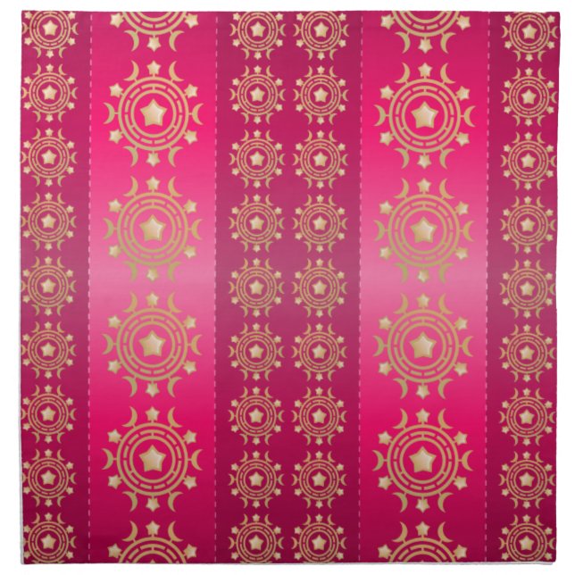 Fuchsia Oriental Mandala Pattern Napkin (Front)