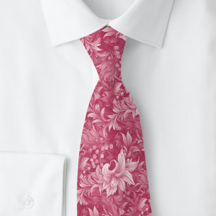 Fuchsia Ornate Botanical Neck Tie