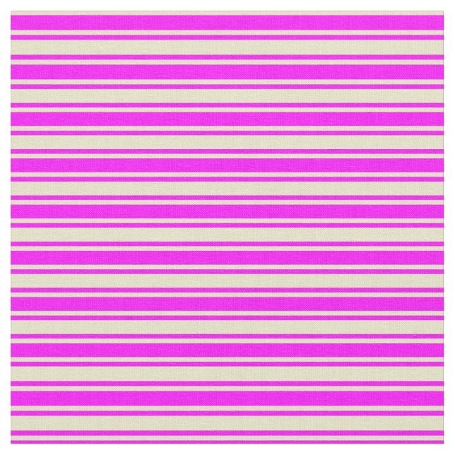 Fuchsia & Pale Goldenrod Lines/Stripes Pattern Fabric (Close Up)