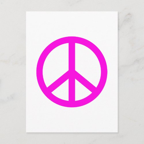 Fuchsia Peace Sign Postcard