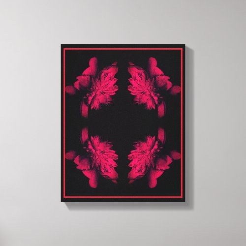 Fuchsia Peony Abstract Floral Art Canvas Print