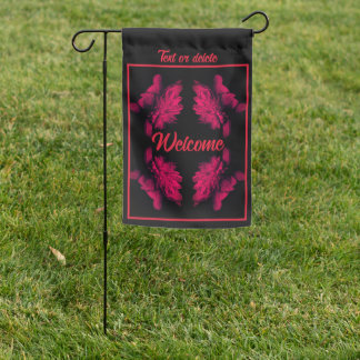 Fuchsia Peony Abstract Floral Personalized Garden Flag