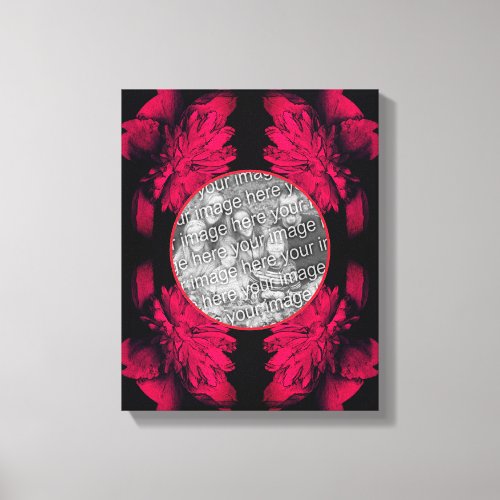 Fuchsia Peony Abstract Frame Create Your Own Photo Canvas Print