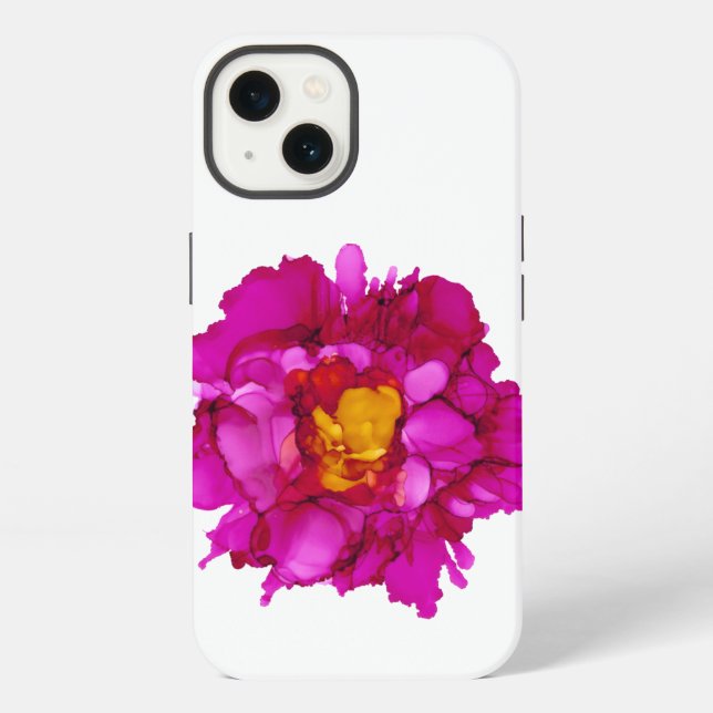 Fuchsia Peony--customizable!! Iphone Case (Back)