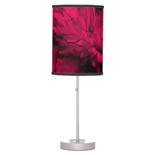 Fuchsia Peony Flower Abstract Floral Art  Table Lamp