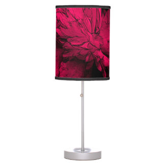 Fuchsia Peony Flower Abstract Floral Art Table Lamp