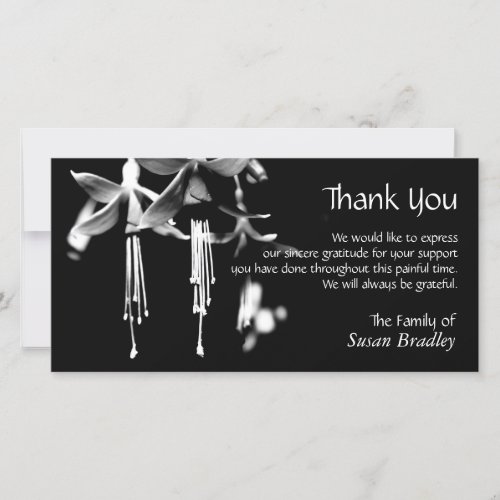 Fuchsia Personalized Sympathy Thank You Photo card