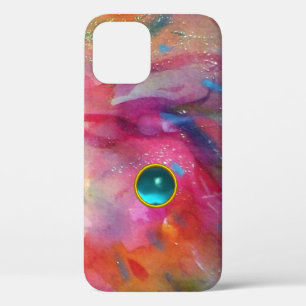 FUCHSIA PINK ABSTRACT Blue Sapphire Gemstone Case- iPhone 12 Case