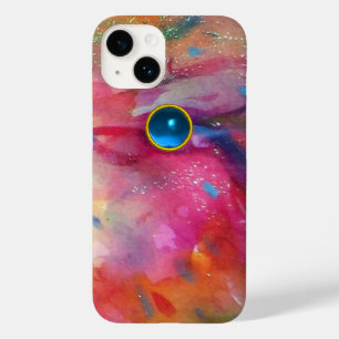 FUCHSIA PINK ABSTRACT Blue Sapphire Gemstone Case-Mate iPhone 14 Case