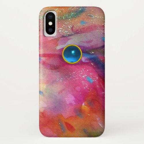 FUCHSIA PINK ABSTRACT Blue Sapphire Gemstone iPhone X Case