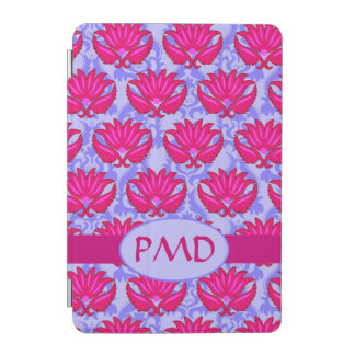 Fuchsia Pink and Purple Modern Damask Monogram iPad Mini Cover