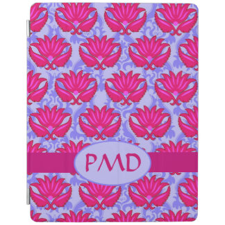 Fuchsia Pink and Purple Modern Damask Monogram iPad Smart Cover