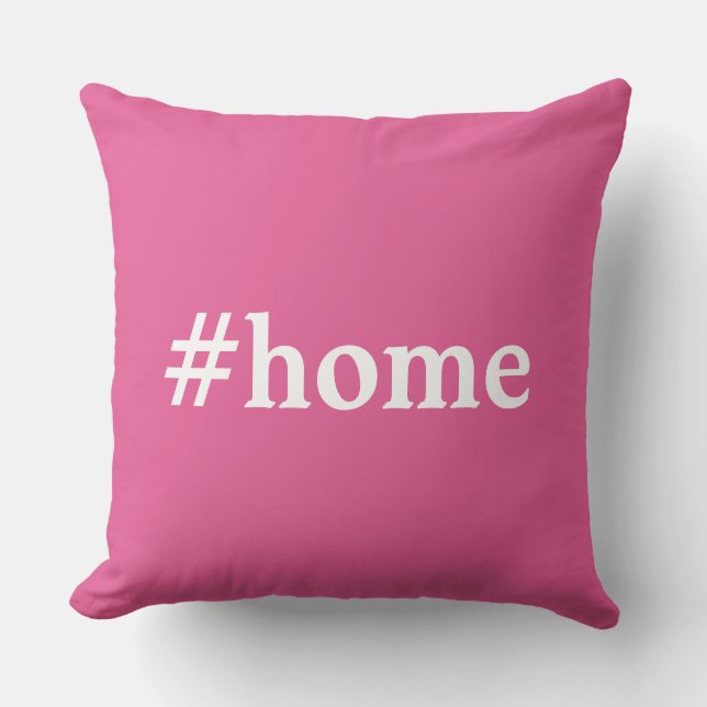 Fuchsia Pink and White #Home Throw Pillow (Front)