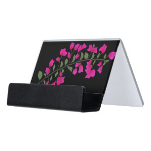 Fuchsia Pink Bougainvillea Business Card Holder