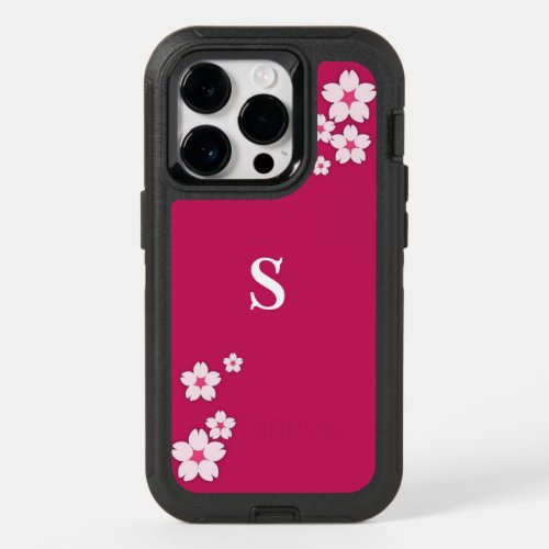 Fuchsia Pink Bougainvillea Monogram Phone Case