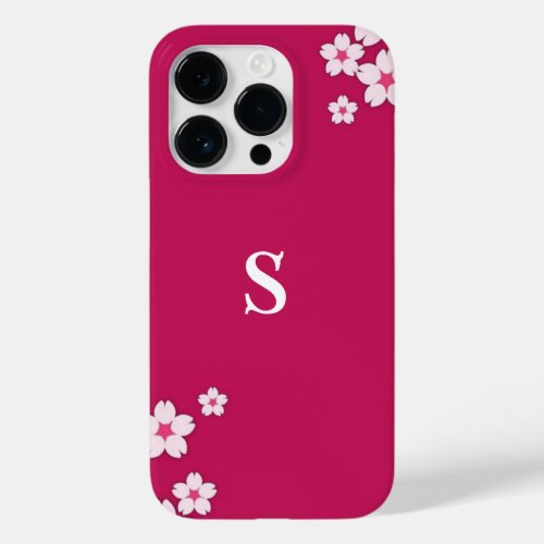 Fuchsia Pink Bougainvillea Monogram Phone Case