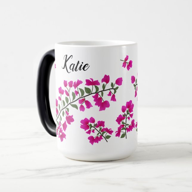 Fuchsia Pink Bougainvillea Personalized Mug (Front Left)
