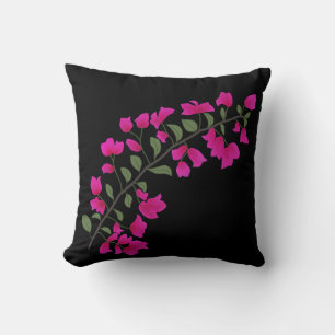 Fuchsia Pink Bougainvillea Throw Pillow