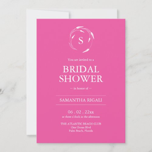 Fuchsia Pink Bridal Shower Invitation