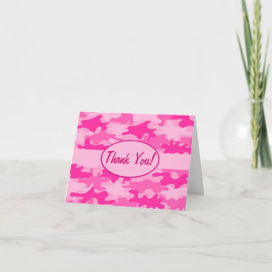 Fuchsia Pink Camo Camouflage Thank You Custom