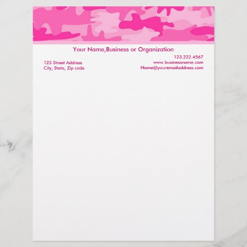 Fuchsia Pink Camouflage Custom Stationery