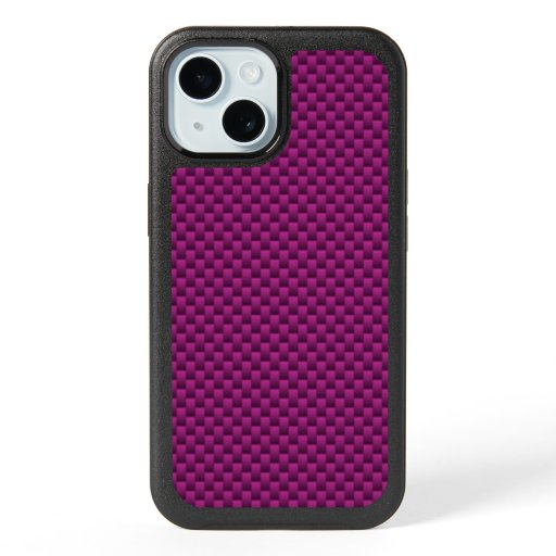Fuchsia Pink Carbon Fibre Print Automotive Texture iPhone 15 Case
