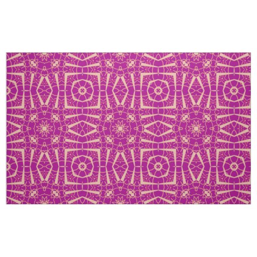 Fuchsia Pink Chic Mosaic Geometric Pattern Fabric