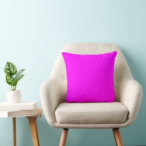 Fuchsia Pink FF00FF Solid 25 PINK Shades Throw Pillow