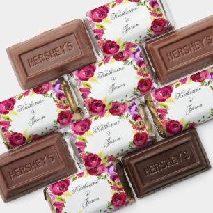 Fuchsia Pink Floral Chic Personalized Wedding Hershey's Miniatures