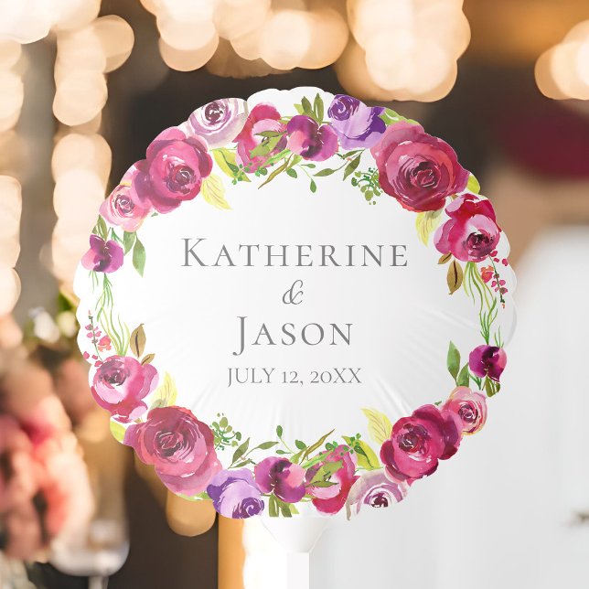 Fuchsia Pink Floral Custom Garden Wedding Balloon (Creator Uploaded)