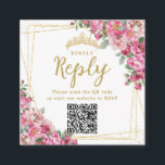 Fuchsia Pink Floral Quinceanera Sweet 16 RSVP QR Enclosure Card<br><div class="desc">Vibrant Fuchsia Hot Pink Floral Square QR Code RSVP Enclosure Cards. Personalize them easily and quickly, simply click the customize it further button to edit the texts, change fonts and fonts colors. Featuring beautiful watercolor fuchsia pink flowers and a gold geometric frame. Matching items available in store. (c) Somerset Fine...</div>
