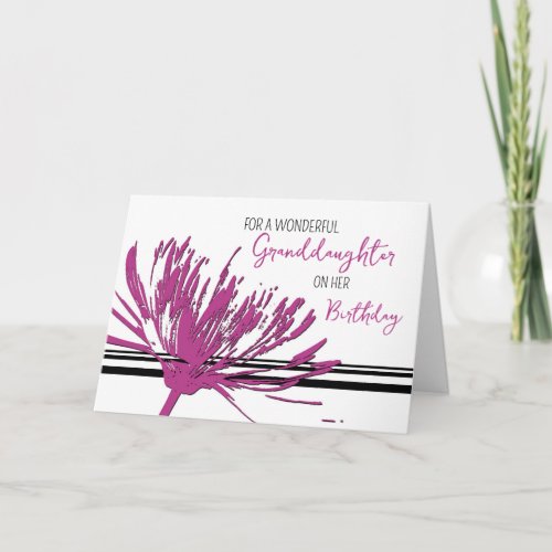 Fuchsia Pink Flower Granddaughter Birthday Card
