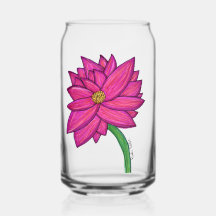 Fuchsia Pink Flower with blue background Tote