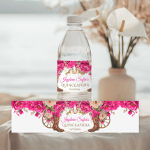 Fuchsia Pink Gold Cowboy Boots Quinceañera