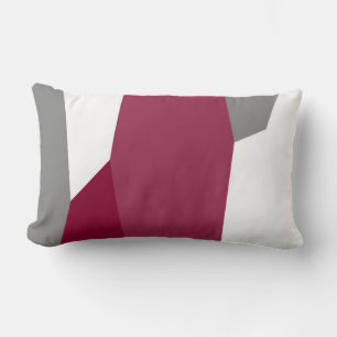 Fuchsia Pink Gray and White Lumbar Pillow