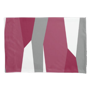 Fuchsia Pink Gray and White Pillow Case